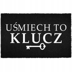 TabPrint Lábtörlő Bemeneti Padló Fekete Kókusz Humoros Mosoly A Kulcs (WYCIERACZKA CZARNA KOKOSOWA UŚMIECH TO KLUCZ)