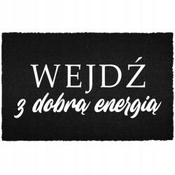 TabPrint Lábtörlő Bemeneti Padló Fekete Kókusz Humorral Jó Energiával (WYCIERACZKA CZARNA KOKOSOWA Z DOBRĄ ENERGIĄ)