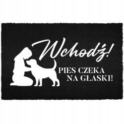 TabPrint Lábtörlő Bejárati Kókusz 40X60 Stílusos Fekete Lakberendezés Nyomtatás (KOKOSOWA NADRUK CZARNA WYCIERACZKA DEKORACJA)