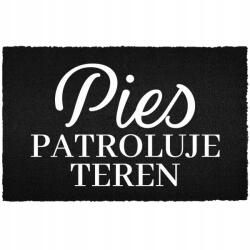 TabPrint Lábtörlő A Bejárati Ajtó Alá 60X40CM Kókusz Fekete Kutya Irányít (WYCIERACZKA PIES KONTROLUJE Czarna kokosowa)
