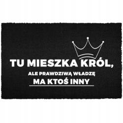 TabPrint Lábtörlő Bejárati Kókusz 40X60 Ajándék Dekoráció Fekete Divatos Nyomtatás (WYCIERACZKA TRWAŁA CZARNA STYL NADRUK MODNA)