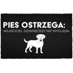 TabPrint Lábtörlő Kókusz 40X60 Fekete Ajtó Alá Kutya Felirat: A Tulajdonos Furcsa! (WYCIERACZKA PIES: WŁAŚCICIEL DZIWNY! HIT)