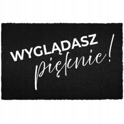 TabPrint Lábtörlő Bemeneti Padló Fekete Kókusz Humorral Gyönyörűen Néz Ki (WYCIERACZKA CZARNA KOKOSOWA WYGLĄDASZ PIĘKNIE)