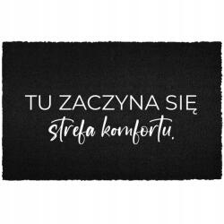 TabPrint Lábtörlő Kókusz 40X60 Fekete Az Ajtó Alá Felirat Itt Kezdődik A Kényelem (WYCIERACZKA WEJŚCIOWA TU KOMFORT SIĘ ZACZYNA.)