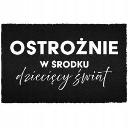 TabPrint Lábtörlő Bejárati Padló Fekete Kókusz Humorral Gyerekvilág (WYCIERACZKA CZARNA KOKOSOWA DZIECIĘCY ŚWIAT)