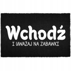 TabPrint Lábtörlő A Bejárati Ajtó Alá 60X40CM Kókusz Fekete Vigyázz A Játékokkal (WYCIERACZKA UWAŻAJ NA ZABAWKI Czarna kokosowa)