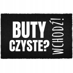 TabPrint Lábtörlő Bejárati Padló Fekete Kókusz Vicces Nyomott Mintás Tiszta Cipő? (WYCIERACZKA CZARNA KOKOSOWA BUTY CZYSTE?)