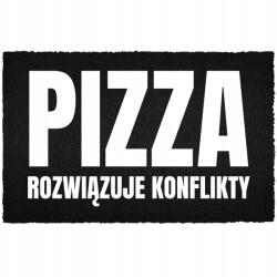 TabPrint Lábtörlő Bejárati Padló Fekete Kókusz Vicces Nyomtatás Humor Pizza (WYCIERACZKA CZARNA KOKOSOWA PIZZA)