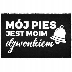 TabPrint Lábtörlő Bejárati Padló Fekete Kókusz Vicces Nyomtatás Kutya Csengő (WYCIERACZKA CZARNA KOKOSOWA PIES DZWONEK)
