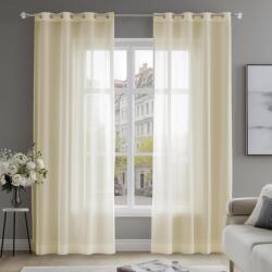 Deconovo voile fényáteresztő függöny karikás - világos bézs - 240x140 cm (2 db)