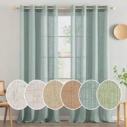 MIULEE Voile függöny szemgyűrűs rögzítéssel, 2 db - kék - 280x140 cm
