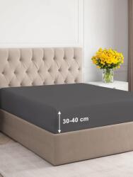 CGK Unlimited Mikroszálas Lepedő 90x190 cm - Extra Mély Gumis Lepedő 40 cm Magas Matracokhoz - Puha, Gyűrődésmentes, Sötétszürke Ágynemű - O