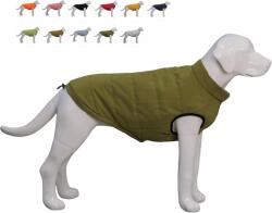 Lovelonglong vízálló fleece bélésű kutyamellény, gombos - katonazöld - 2XL