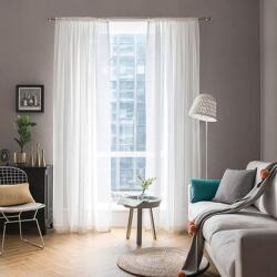 MIULEE voile függöny sínzsebes - fehér - 140x245 cm - 2 db