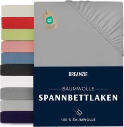 Dreamzie Jersey pamut gumis lepedő - szürke - 90x200 cm