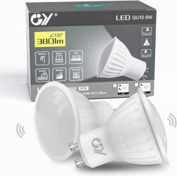 GY GU10 LED izzó mozgásérzékelővel 5W 6500K hideg fehér - 380 lm
