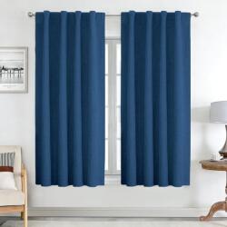 Joydeco 100% Opaque Függöny Hurokkal, Lenvászon Hatás, Sötétítő Hőálló Függöny