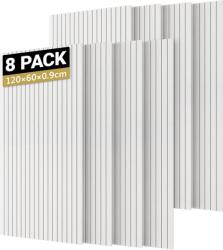 TONOR öntapadó akusztikus falpanel, 8 db, 120x60x0, 9 cm (5, 76 m2) - fehér