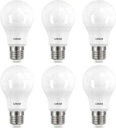 Linkind E27 LED Izzó 8.2W, 6 db-os Csomag, 2700K Meleg Fehér, 806lm, 60W Hagyományos Izzó Helyettesítő, 220° Szórási Szög, Beltéri Használat