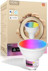 MOES GU10 WiFi Okos LED Izzó - RGB Színváltós, Fényerőszabályozható, 2700K-6500K, Alexa, Google Home és Apple HomeKit Kompatibilis, Zene Szi