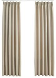 vidaXL sötétítőfüggöny kampókkal 2 db - bézs - 140x245 cm