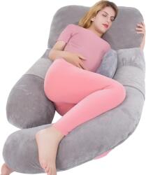 As Awesling U alakú kismama testpárna levehető oldalpárnával - 153 cm, szürke