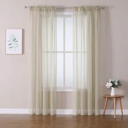 MIULEE voile függöny szett, rúdzsebес - világos khaki - 245x140 cm - 2 db