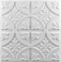 Art3d 3D Mennyezeti Panel Csomag - 12 db Klasszikus Fehér Fali Burkolat, 24" x 24", 4.5m2 Öntapadós PVC Dekoráció