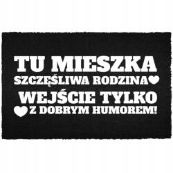 TabPrint Lábtörlő Bejárati Padló Fekete Kókusz Humor Boldog Család (CZARNA KOKOSOWA SZCZĘŚLIWA RODZINA)