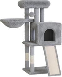 Huhote macskamászóka karmolófával és barlanggal - szürke - 98, 5 cm