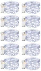 Bitjam tündérfény réz drótlámpa, 10 db, 3 m, 30 LED, elemmel - hideg fehér