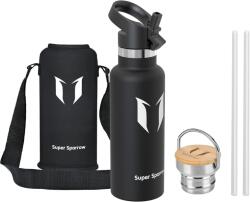 Super Sparrow rozsdamentes acél gyerek kulacs, 2 fedéllel - 500 ml