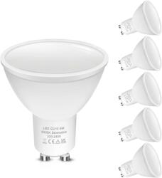LOHAS GU10 LED Dimmelhető Izzó, Hideg Fehér 6000K, 6W/500lm, 50W Halogén Helyettesítő, 120° Szórási Szög, 5 db-os Csomag
