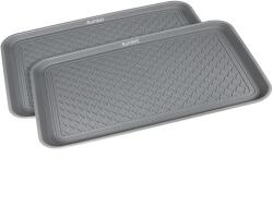 Aumket Csepptálca Szett - 60x40x3 cm Gumialátét Cipőknek, Háziállatoknak - Vízálló Tálca Előszobába, Garázsba, Kertbe - Szürke Sártálca 2 db