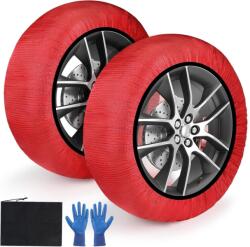 SWAWIS hótaposó textil hólánc autóhoz - XXL (R15-R22) - piros