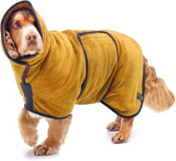 Lucky Paws kutyafürdőköpeny - duplarétegű, ultraabszorbens - okker - XXL méret