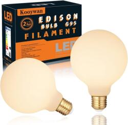KOOYWAN Dimmelhető Opál LED Filament Izzó E27 8W, Meleg Fehér