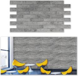 Grace Baltic 3D Fali Panel - 4, 8 m2, 10 db, Szürke Tégla Mintázat, 1 mm Vastag PVC, Beltéri Faldekoráció, Vékony és Rugalmas