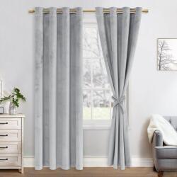 JIUZHEN bársony sötétítő függöny, 2 db, 140x225 cm, ezüstszürke
