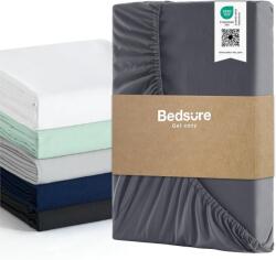 Bedsure gumis lepedő boxspring ágyhoz, mikroszálas - szürke - 140x200 cm (30 cm matracmagasságig)