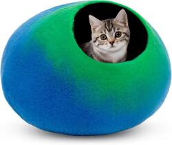 Woolygon Gyapjú Macskabarlang - 100% Merinó Gyapjúból Kézzel Készített Öko-barát Filc Bújó Minden Méretű Cicának, Önmelegítő Funkcióval, Ind