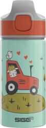 SIGG Miracle Tractor alumínium gyerek kulacs szívószállal - vízzöld/narancs - 0, 4 l