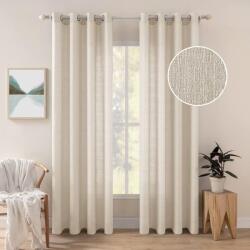 MIULEE voile függöny karikával, 2 db - világos bézs - 140x225 cm
