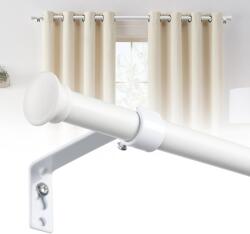 DAKEPOLE Fehér Függönyrúd Szett 71-210 cm, 16 mm Átmérőjű Rozsdamentes Acél Karnisrúd Hálószobába, Nappaliba, Gyerekszobába