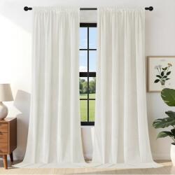 Joydeco bársony függöny szett félsötétítő - krémfehér - 132x245 cm - 2 db