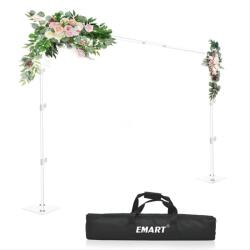 EMART Heavy Duty állítható háttér tartó állvány acél talppal - fehér - 2x3 m