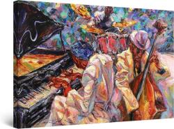 Startonight Narancs Jazz Zenekar Absztrakt Vászonkép - 60x90 cm Modern Fali Dekoráció Nappali Hálószoba - Éjjel-Nappal Effekt