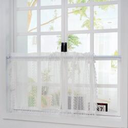 HiSnug boho csipke függöny rúdzsebbes, fehér - 45x90 cm