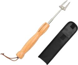 Husalsea Kihúzható Rozsdamentes Acél Grillvilla - Húsnyárs Kempingezéshez és Grillezéshez, Ezüst, 135g