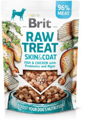 Brit BRIT Raw Treat Skin & Coat XS-XL, Pește și Pui, punguță recompense funcționale câini, piele & blană, 40g